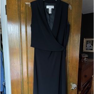 Women’s ankle length lined wrap bodice with tie at side waist.